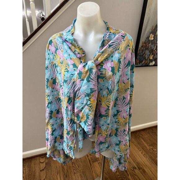 NWT Tiare Hawaii Smocked Crop Top + Matching Kimono Kaftan Set OS One Size - Picture 1 of 9